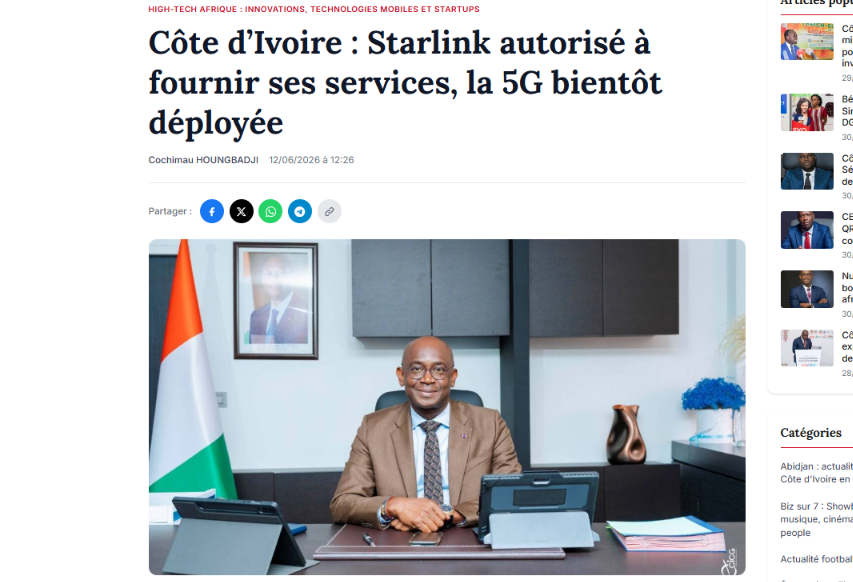 Côte d’Ivoire authorizes Starlink as 5G deployment approaches