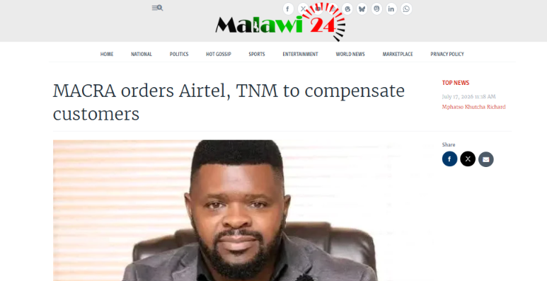 MACRA orders Airtel, TNM to compensate customers